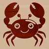 Wild Crab Illustration in Stylized Vector Art A stylized digital illustration of a wild animal, a crab, designed as a vector graphic.