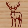 A vector illustration of a white-tailed deer in its natural habitat.