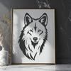 Beautiful Wolf Silhouette Graphic A wolf's head illustration, suitable for vector design projects.