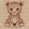 Free Spot Pattern Clip Art A large predatory cat with distinctive spots, set against a simple background.