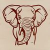Wild Elephant Head Vector Design A close-up illustration of a wild African elephant's head, suitable for vector design.
