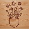 Floral Pouch Design Vector A stylized illustration of a wild flower-shaped pocket, suitable for various crafting and design applications.