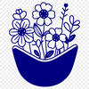 Floral Pocket Clip Art A graphic illustration of a small pocket designed with a floral pattern.