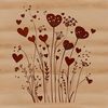 Lovely Wildflower Illustration with Heart Motif A simple illustration of a wild flower with intertwined love hearts in the center.