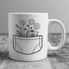 Free SVG Pocket Clip Art A detailed vector design of a pocket with a floral pattern, suitable for digital cutting machines.