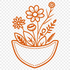 Flower Embellishment SVG Template Vector illustration of a flower-shaped pocket for craft projects.