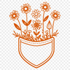 Vibrant Floral Pouch Design A detailed floral design featuring a stylized flower pocket in vector format.