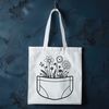 Beautiful Wildflower Pouch Vector Art A vector design of a floral pocket with intricate details, suitable for various applications.