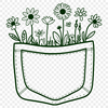 Wildflower Wonders in a Pocket Design An illustration of a wild flower in a decorative pocket design.