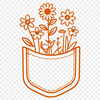 Handmade Pocket Inspiration Vector Vector design illustration of a floral pocket, perfect for crafting and DIY projects.