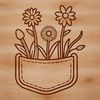 Wildflower Embellishment Pattern A floral pocket design featuring a stylized wild flower pattern, suitable for cutting machines and vector art projects.