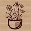 A stylized illustration of a wild flower in a pocket, suitable for vector design and cutting machine projects.