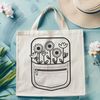 Beautiful Wild Floral Pocket Design A graphic representation of a wild floral motif in the form of a pocket design.