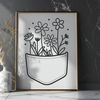 Whimsical Floral Circular Design A delicate flower pattern in a circular pocket design, suitable for various digital applications.