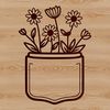 Beautiful Flower Pocket Design A delicate floral pocket design for craft projects, suitable for cutting machines like Cricut or laser cutters.