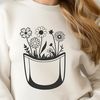 Wildflower Pattern SVG Graphics Illustrated flower pocket design with intricate details suitable for various cutting machines and graphic editors.