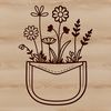 Beautiful Wildflower Pattern Pouch A stylized illustration of a flower-patterned pocket, suitable for digital crafting and design projects.