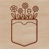 Wild Flower Pocket Illustration A simple floral design featuring a wild flower in a pocket shape.