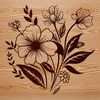 Isolated Wildflower Vector Image An isolated vector graphic representation of a single wildflower with petals and center detail.