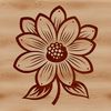 Close-up Floral Design Vector A close-up illustration of a delicate wild flower with petals and center details.