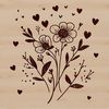 A colorful illustration of a wild flower with hearts incorporated into its petals.