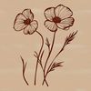 Wild Blooms SVG Graphic Design A realistic illustration of a single wildflower in bloom, suitable for vector graphics and digital design.