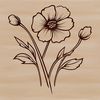 Free Floral SVG Design Template An SVG vector design featuring a stylized depiction of a single blooming wildflower against a simple background.