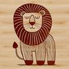 A vector illustration of a lion sitting on its haunches, showcasing the majestic features of this big cat.
