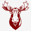 Vector Moose Silhouette Design A majestic moose wearing glasses in a vector format.