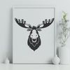 Free Moose Vector Art Download A detailed illustration of a large, antlered wild animal in a natural environment.