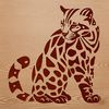 A large wild animal, specifically a type of big cat, is sitting in this vector illustration.