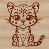 A wild ocelot sitting on its haunches, showcasing its unique fur pattern.