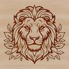 A stylized illustration of a lion's head with ornate details, suitable for design projects.