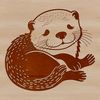 Illustration of a wild animal otter in a relaxed position.