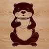 A illustration of a wild animal, an otter, in vector format suitable for digital design.