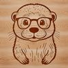 A high-quality digital illustration of a wild otter in a natural environment.