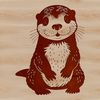 A vector illustration of a playful wild animal otter in a natural setting.