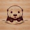 Whimsical River Otter A vector illustration of a peeking otter in its natural habitat.