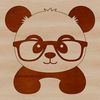Cuddly Panda in Spectacles Illustration A cute panda bear wearing glasses, depicted in a simple vector illustration style.