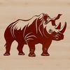 A detailed illustration of a rhino, suitable for use in various design projects.