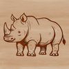SVG Rhino Silhouette Art Close-up illustration of a rhinoceros in a naturalistic style