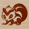 Simple Skunk Design SVG File An illustration of a wild skunk animal.