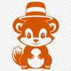 A cartoon skunk wearing a hat, depicted in vector format.