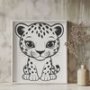 Large Cat Vector Graphics A large cat with distinctive spots, suitable for vector art designs and commercial projects.