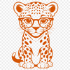 Jaguar Face Illustration with Glasses A realistic illustration of a jaguar's face wearing glasses, suitable for personal or commercial projects.
