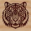 Beautiful Tiger Head Design A detailed vector illustration of a tiger's head with intricate designs, suitable for various applications.