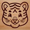 Simple Tiger Head Vector Design A simple line drawing of a tiger's head, ideal for clip art and vector design.
