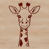 Stylized Giraffe Graphic Design Vector A detailed illustration of a giraffe, depicted in a stylized manner.