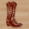 Classic Western Footwear Illustration A pair of classic cowboy boots with intricate stitching and embroidery.