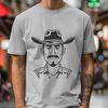 Classic Cowboy Illustration A stylized illustration of a classic American cowboy in a traditional hat and bandana.
